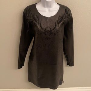 Barbara Bui Lamb Leather  Black Dress M